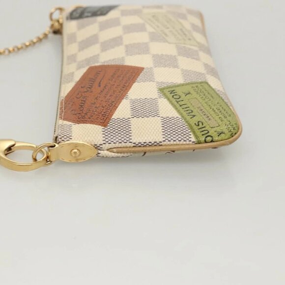 LOUIS VUITTON Damier Azur Pochette Mira MM Accessory Pouch N63078 LV Auth 126086 - Picture 9 of 16